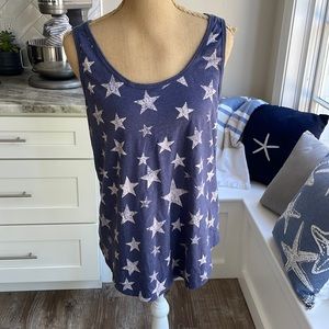 Gap blue and white star tank top